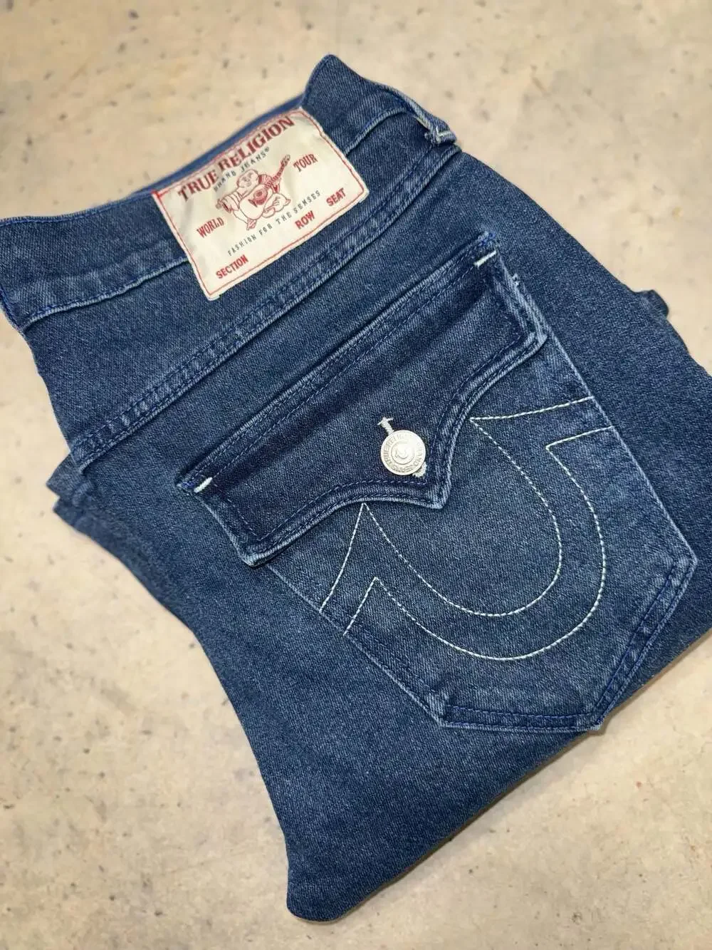 True Religion Rocco Relaxed Skinny Flap Pocket Jeans Size 31